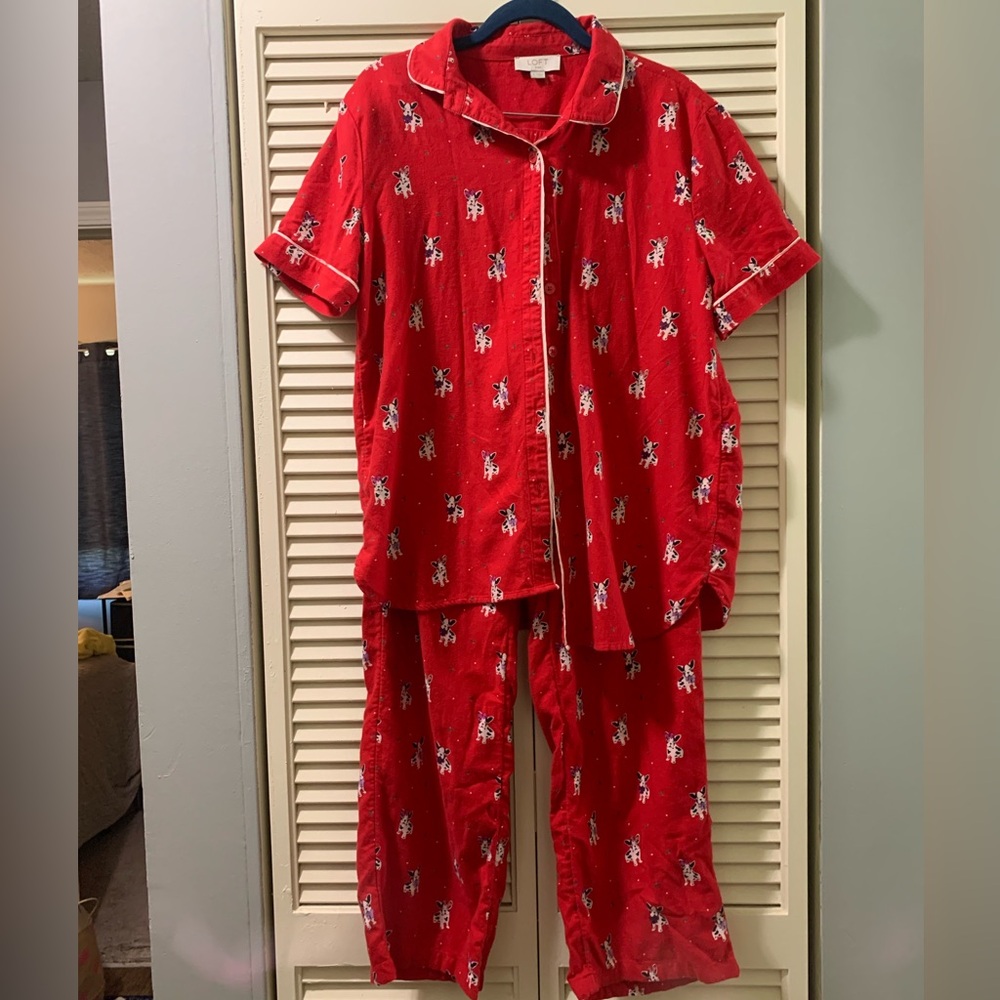 Red Dog Print Pajama Set
